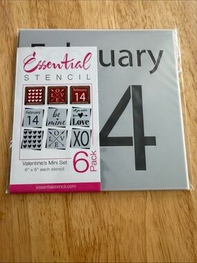 Valentine Mini Reusable 6x6 Stencil Set
